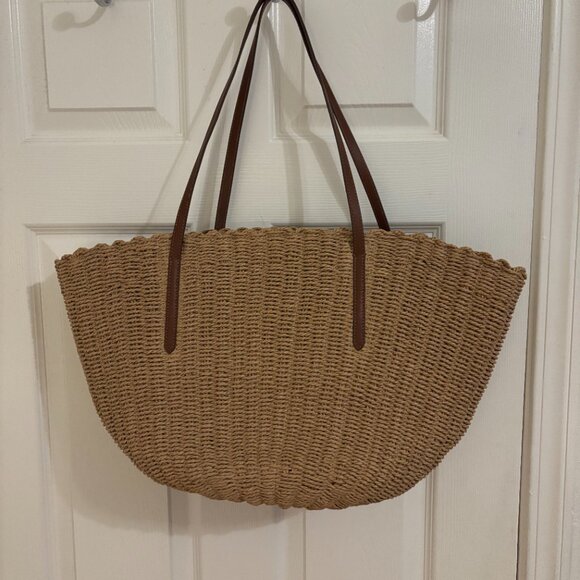 J. Crew Handbags - J Crew Como Raffia Tote NWT